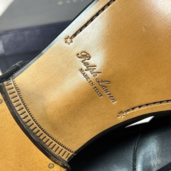 Ralph Lauren Purple Label Fisherman Burnished Sandal Black Calfskin Men sz 10.5 main image 4